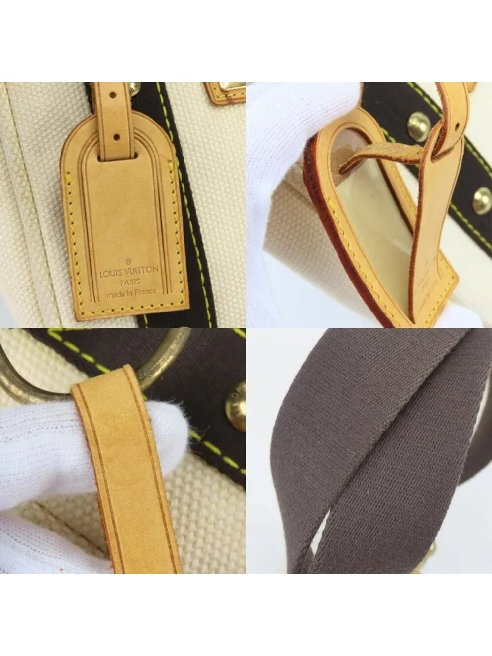 Louis Vuitton Handbag Antigua Cabas PM Canvas Ecru Ivory Brown Mini Tote Casual
